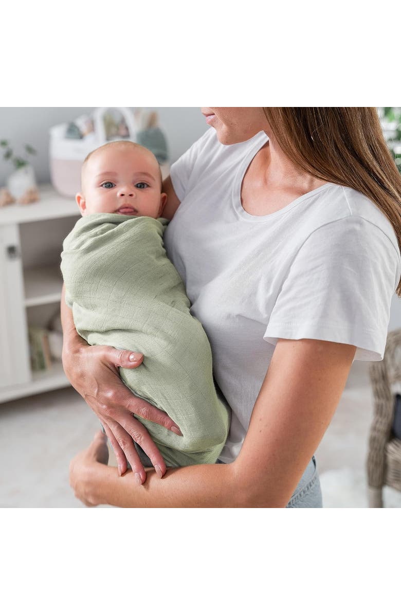 Comfy Cubs Muslin Swaddle Blanket, 2 Pack, Alternate, color, Sage & Blush