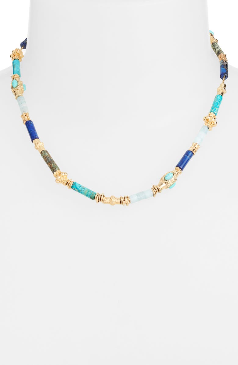 Gas Bijoux Kali Beaded Necklace, Alternate, color, Turquoise