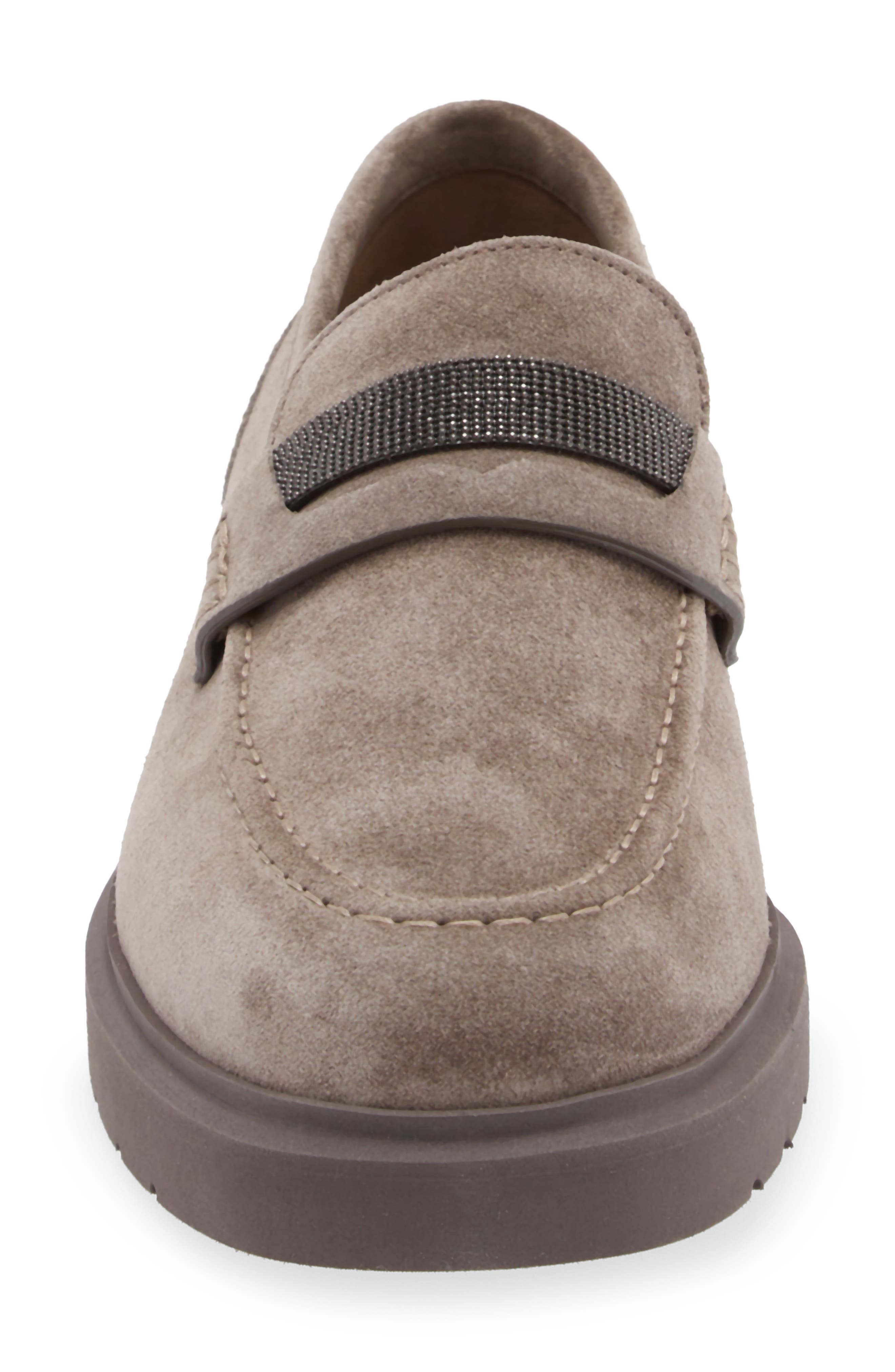 Brunello Cucinelli Monili Trim Loafer, Alternate, color, C8212 Dark Grey