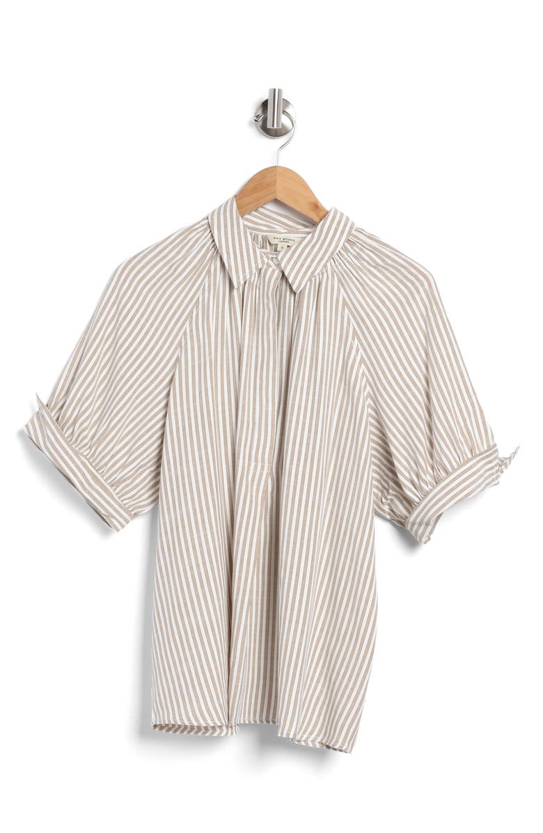 MAX STUDIO Yarn Dye Stripe Short Sleeve Top, Alternate, color, 