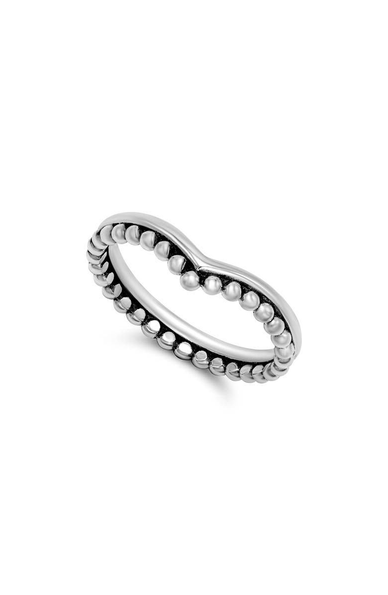 SAMUEL B. Stainless Steel Granulation Chevron Ring, Main, color, 