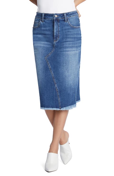 Reveal Denim Midi Skirt