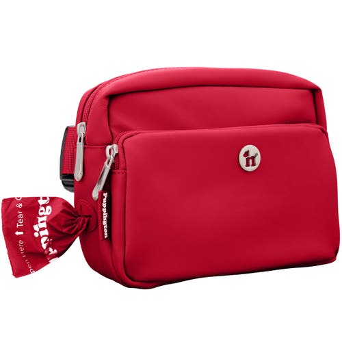 Puppington 3-in-1 Dog Walking Bag With Poop Bags In Ruby Red