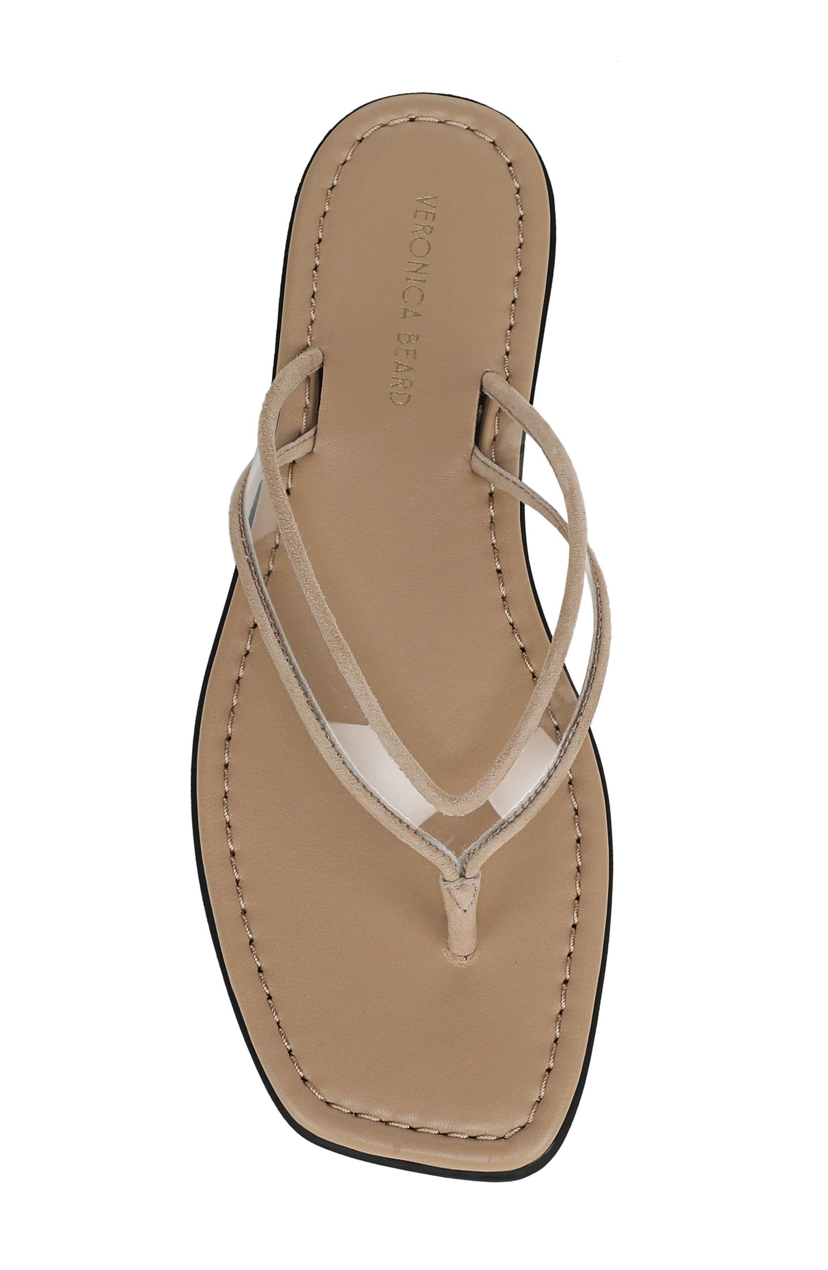Veronica Beard Clea Flip Flop, Alternate, color, Clear/Sand
