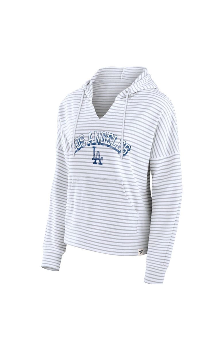 FANATICS Women's Fanatics Branded White Los Angeles Dodgers Striped Arch Pullover Hoodie, Alternate, color, 