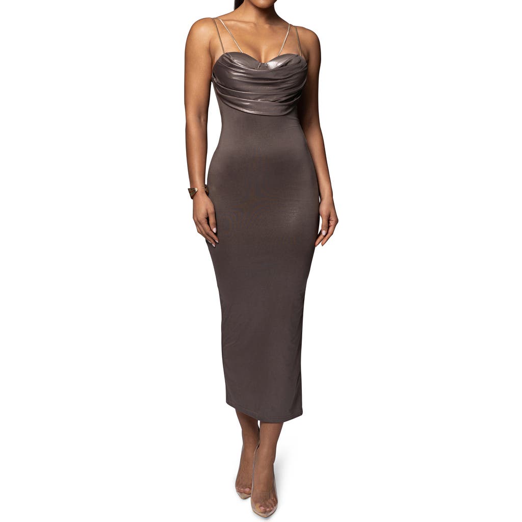 Jluxlabel Visions Of You Sleeveless Maxi Dress In Olive Grey