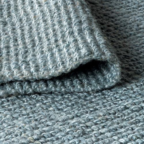Jonathan Y Pata Hand Woven Chunky Jute With Fringe Area Rug In Light Blue/gray