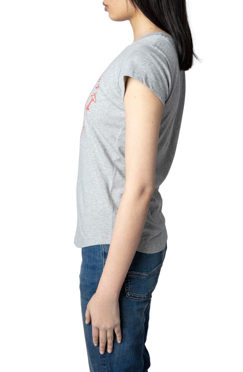 Zadig & Voltaire Saint Valentine Scribbled Heart Graphic Tee, Alternate, color, 