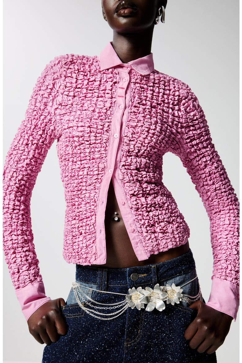Textured Shirt, Alternate, color, PINK
