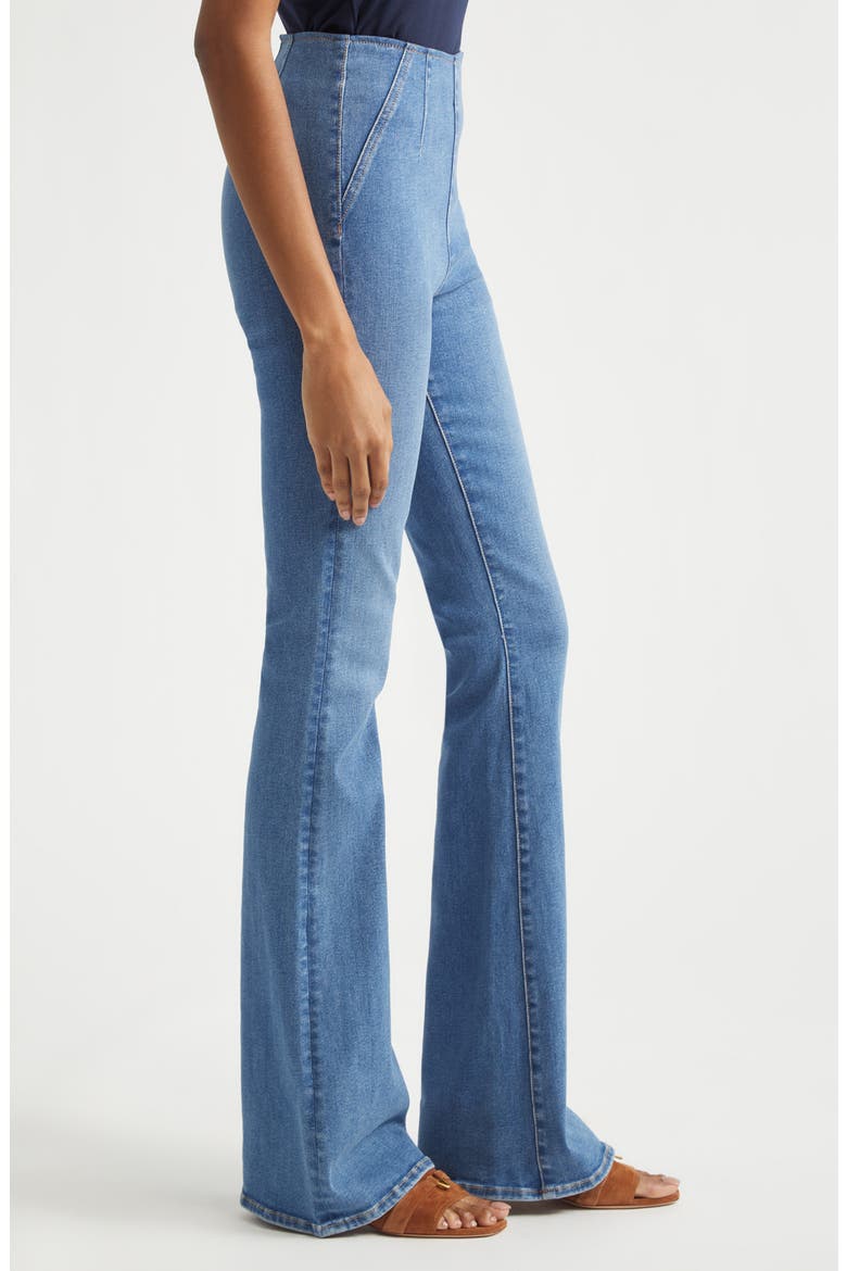 Beverly Off Duty High Waist Skinny Flare Jeans, Alternate, color, POOL PARTY