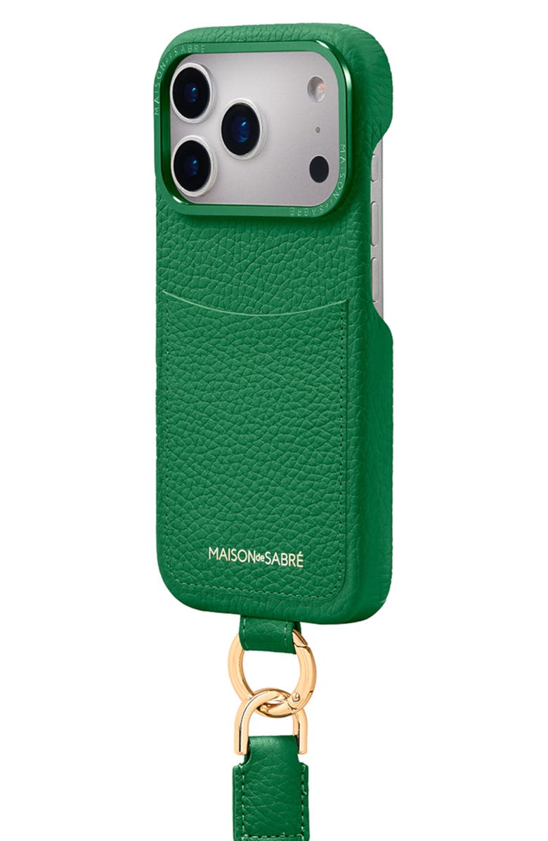 MAISON de SABRÉ Sling Phone Case, Alternate, color, Emerald Green