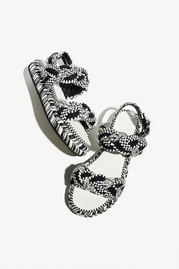 Amambaih Maria Sandals, Alternate, color, Ivory-Black