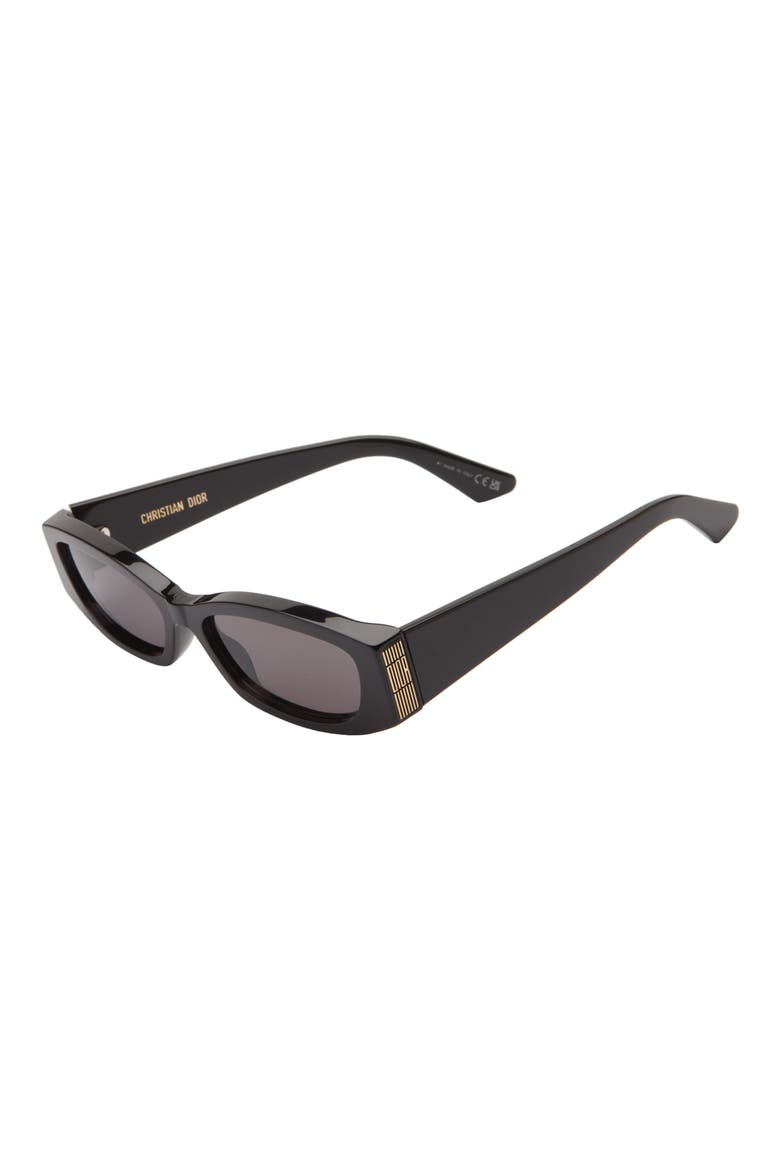 'DiorGraphique S1I 56mm Rectangular Sunglasses, Alternate, color, SBLK/SMK