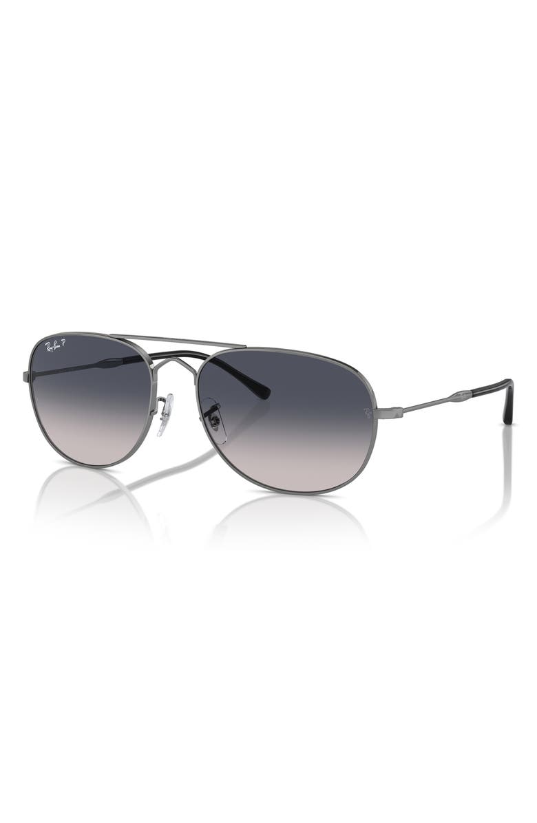 Ray-Ban Bain Bridge 57mm Gradient Polarized Aviator Sunglasses, Alternate, color,