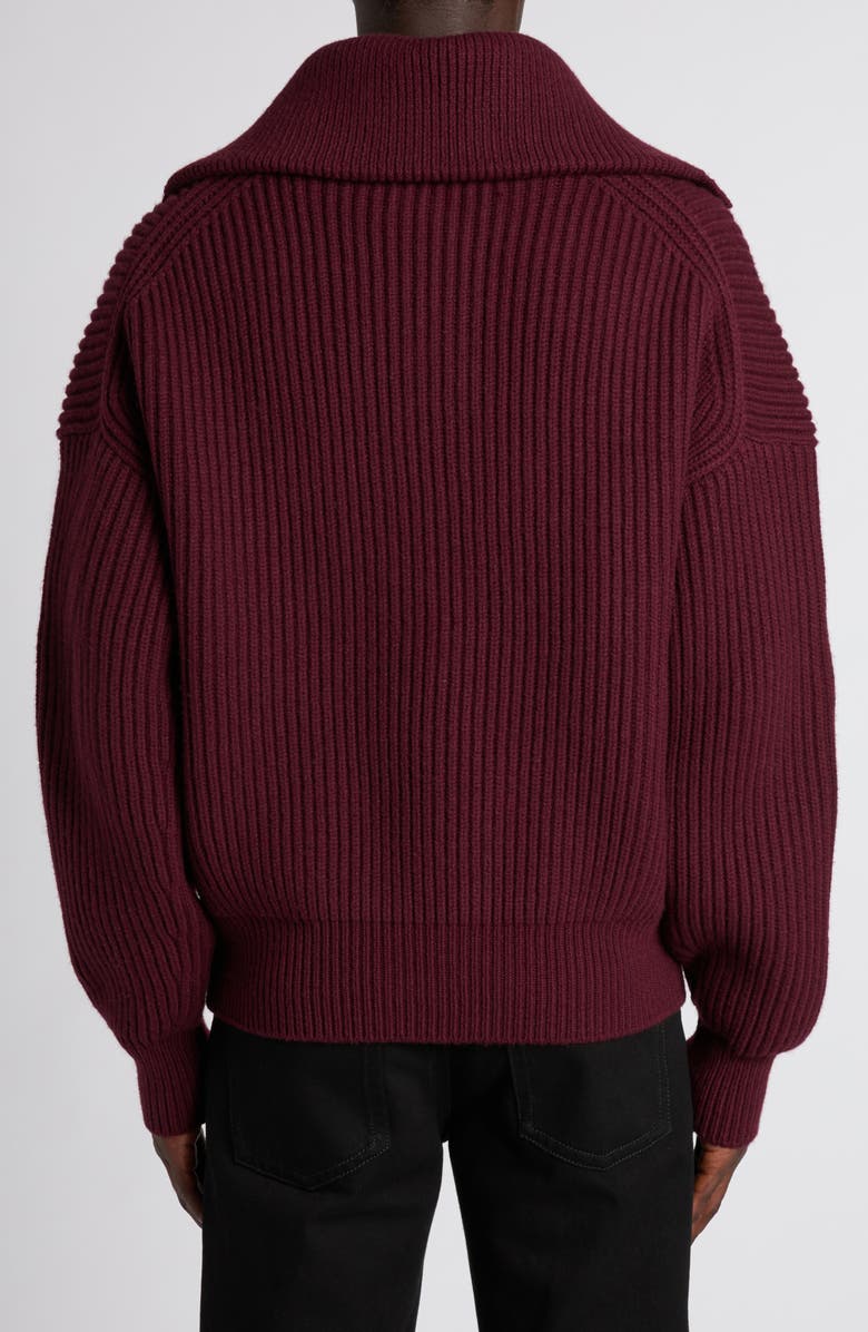 McQueen Funnel Neck Wool & Cashmere Sweater, Alternate, color, Bordeaux