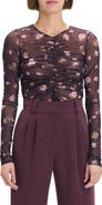Favorite Daughter Ruched Sheer Stretch Mesh Top