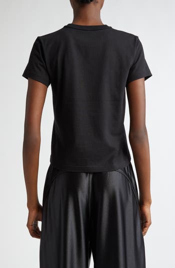 【ALEXANDER WANG】Puff Logo Shrunken T-Shirt Washed Asphalt puff logo shrunken tee in cotton jersey in WASHED ASPHALT