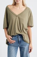 Free People Nina V-Neck Cotton T-Shirt