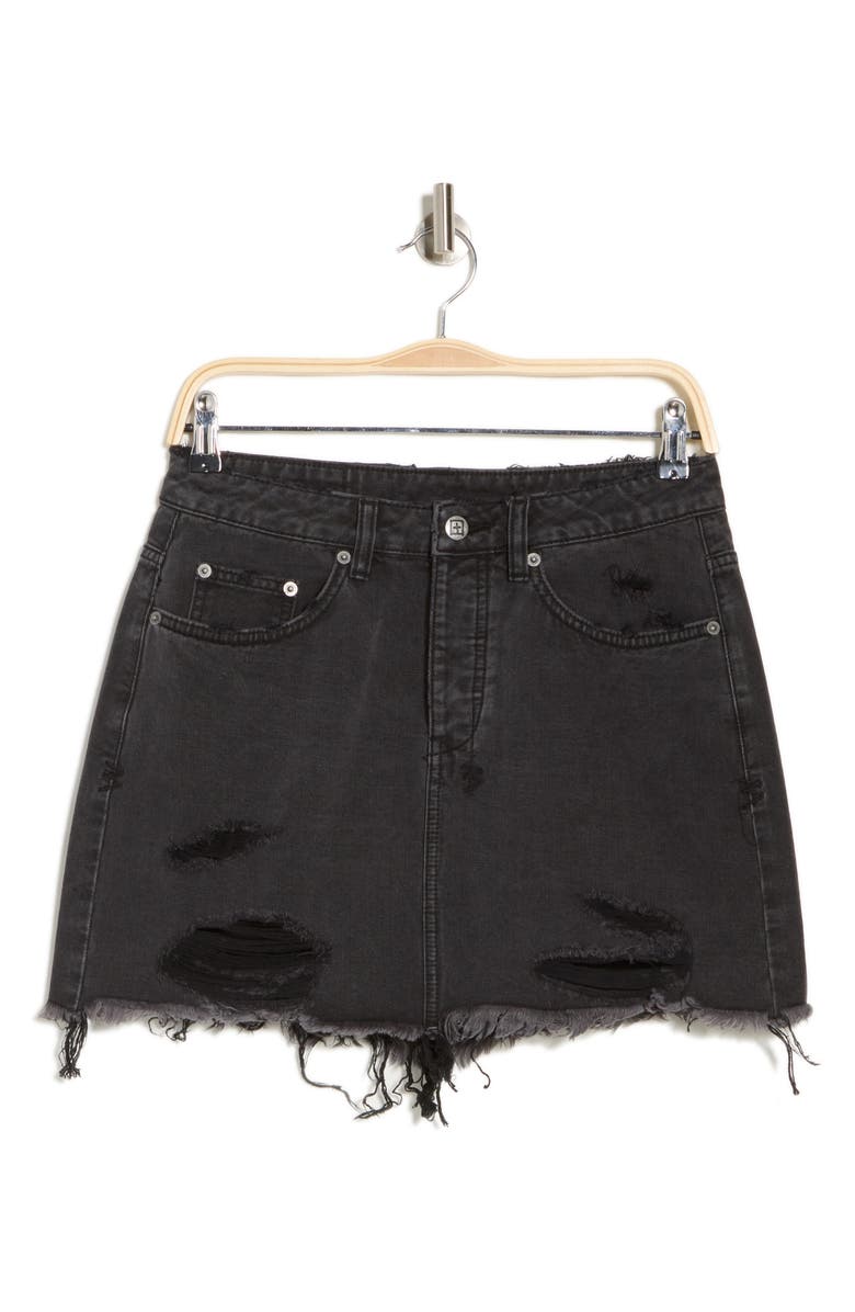 Ksubi Distressed Denim Miniskirt, Alternate, color, 