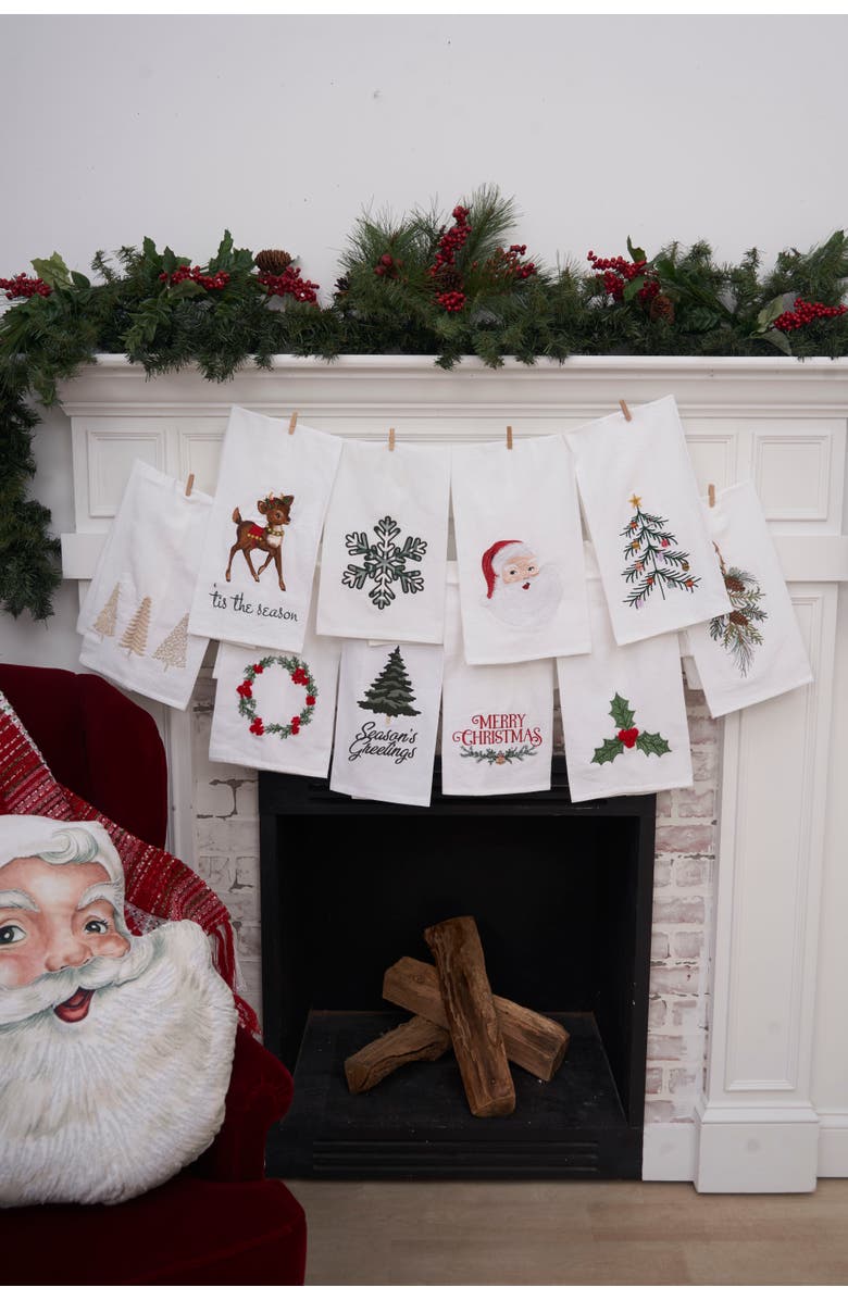 C&F Home Wreath Towel, Alternate, color, Green