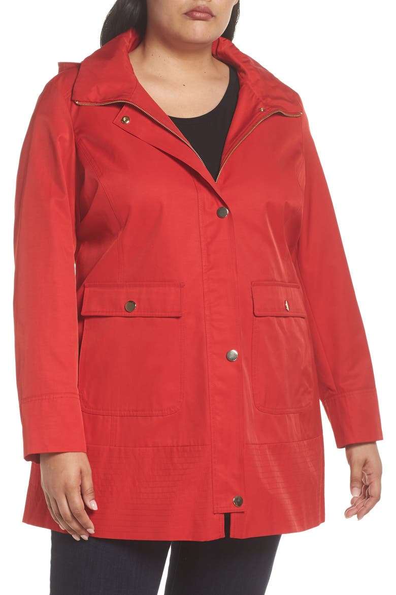 Hooded Rain Jacket, Alternate, color, RED