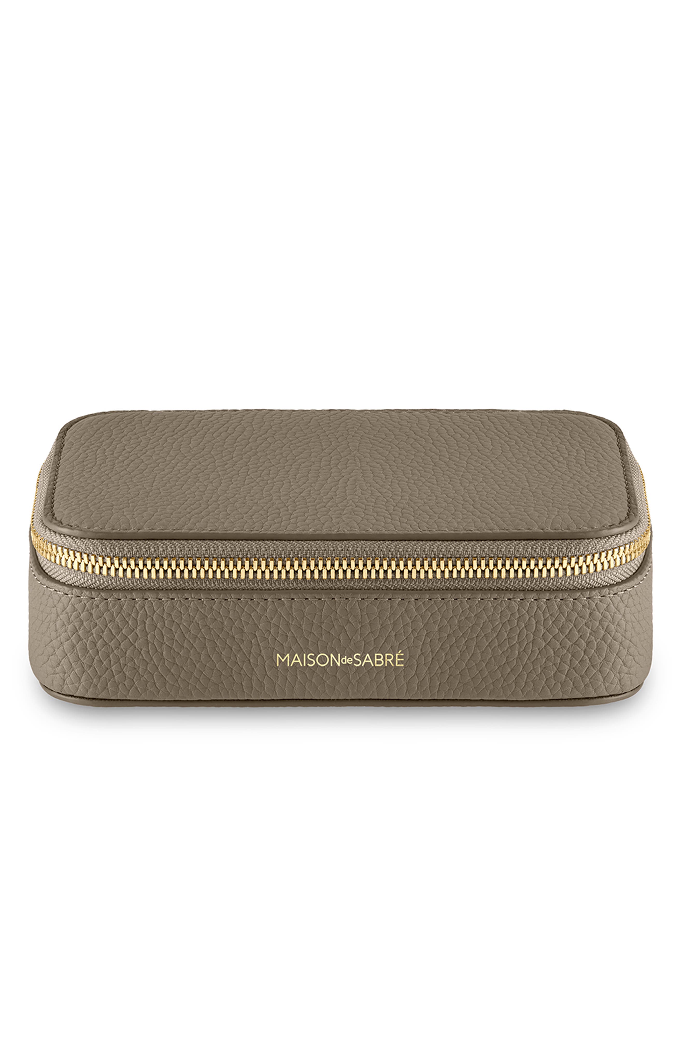 MAISON de SABRÉ Leather Jewellery Case, Main, color, Cashmere Clay
