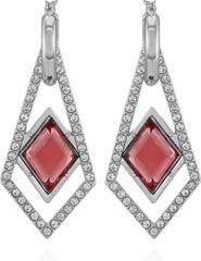 Vince Camuto Glass Stone Drop Huggie Hoop Earrings