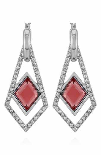 Vince Camuto Glass Stone Drop Huggie Hoop Earrings