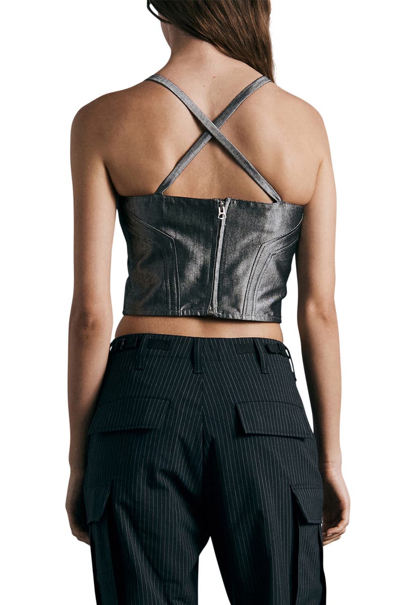 rag & bone Theresa Shine Corset Crop Tank, Alternate, color, 