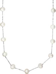 EFFY 14K White Gold Freshwater Pearl Station Necklace