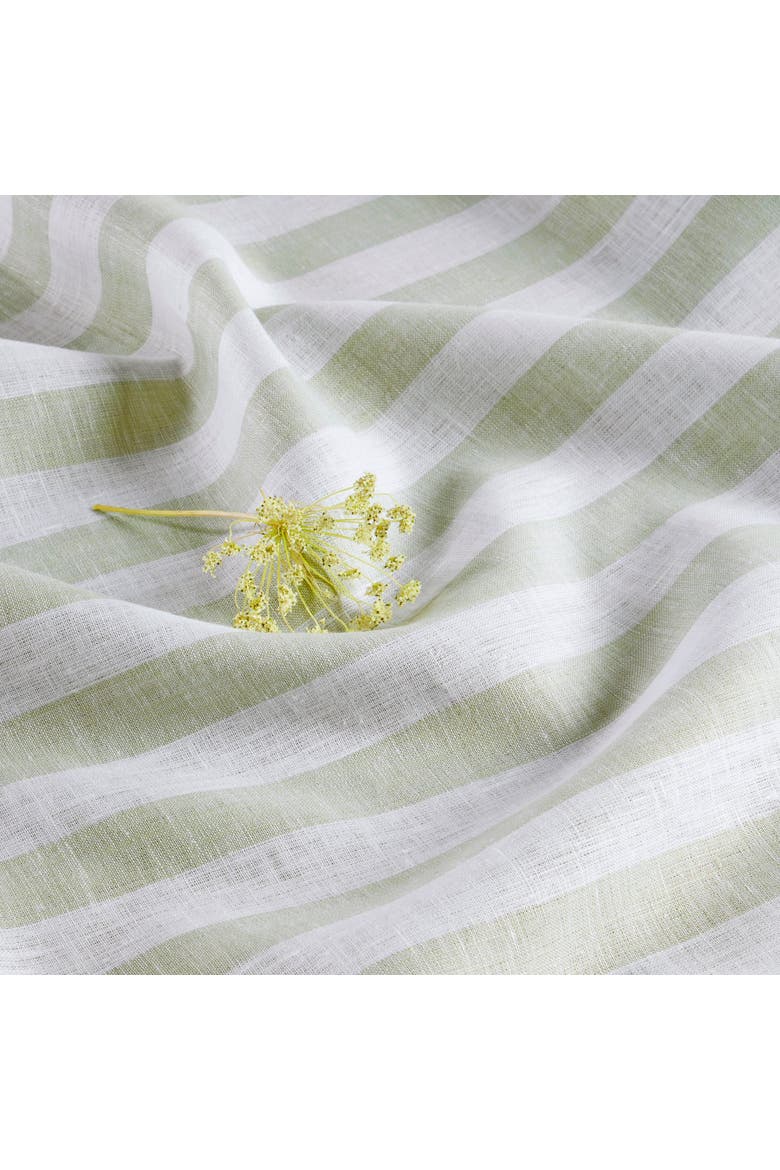 Linen Table Throw 52 x 52 Inch - Sorrento Stripe, Alternate, color, Sage and White