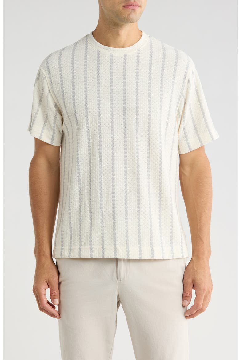 Stripe Jacquard T-Shirt, Main, color, WHITE