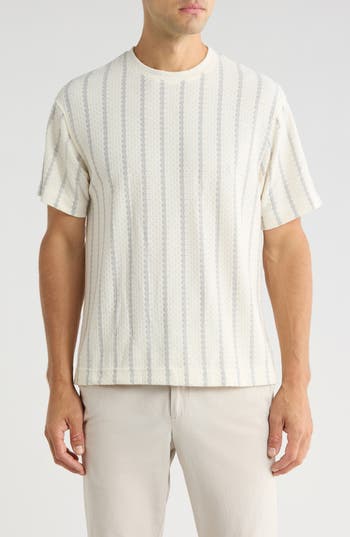 Cactus Man Stripe Jacquard T-shirt In White
