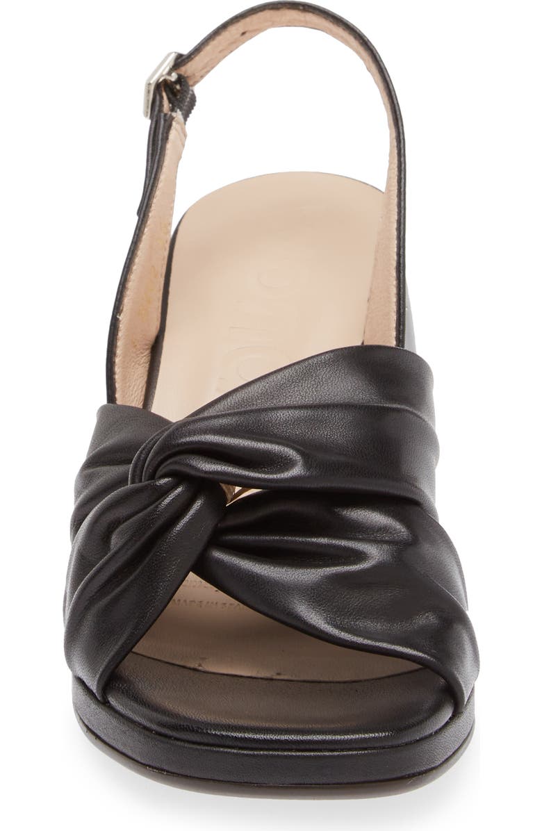 Wonders Knot Detail Block Heel Sandal, Alternate, color, Black Leather