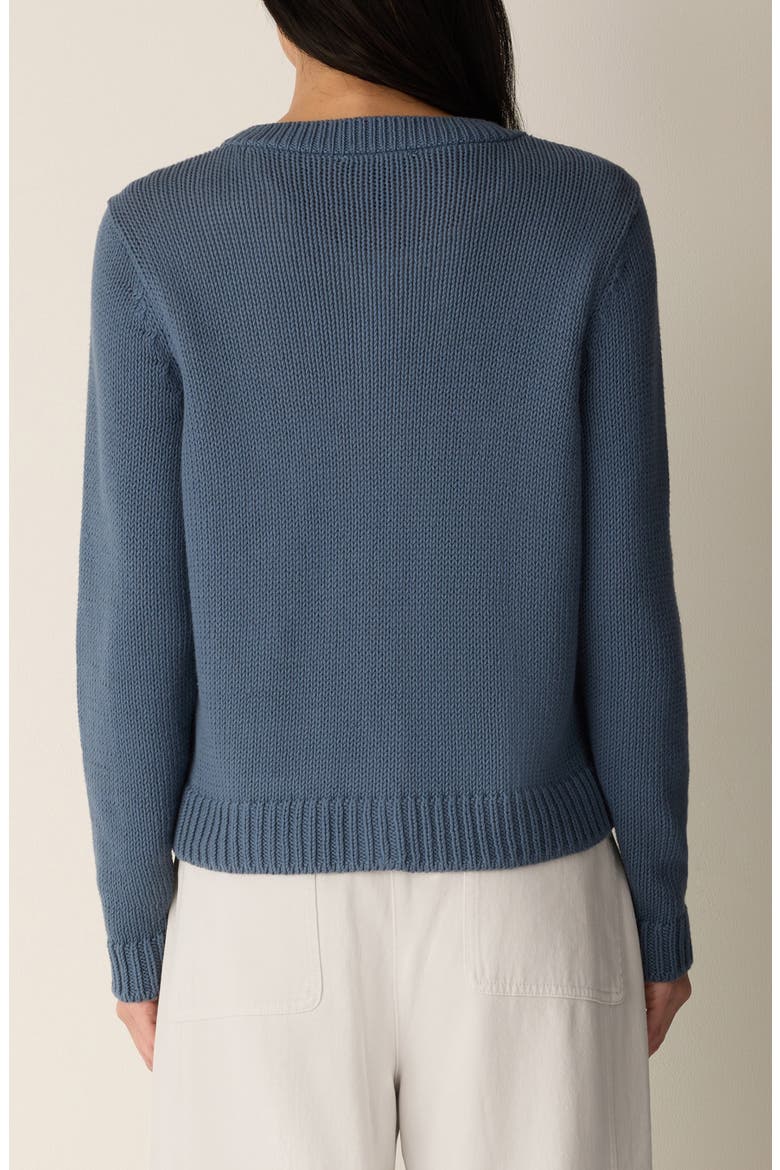 Organic Cotton Crewneck Cardigan, Alternate, color, COLDSPRING