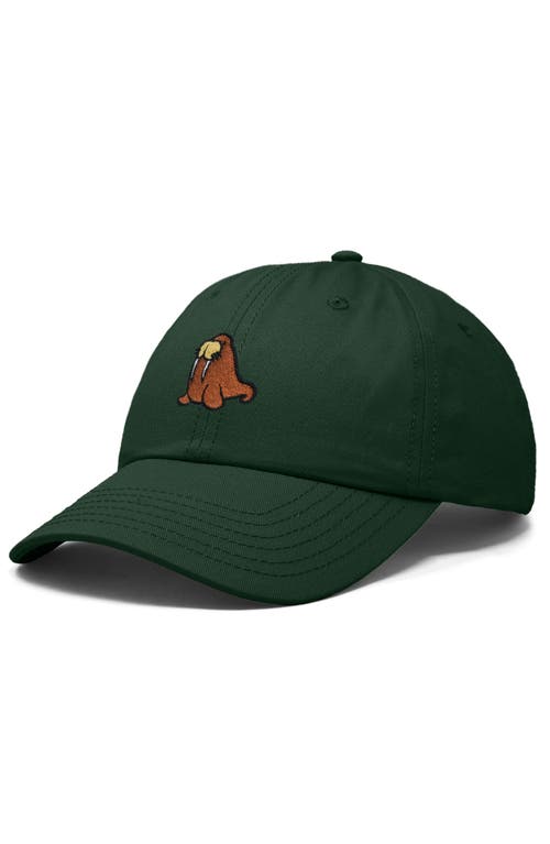 Dalix Walrus Embroidered Outdoor Cap In Dark Green