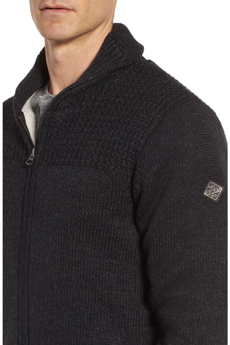 Lined Wool Blend Zip Sweater Jacket, Alternate, color, BLACK