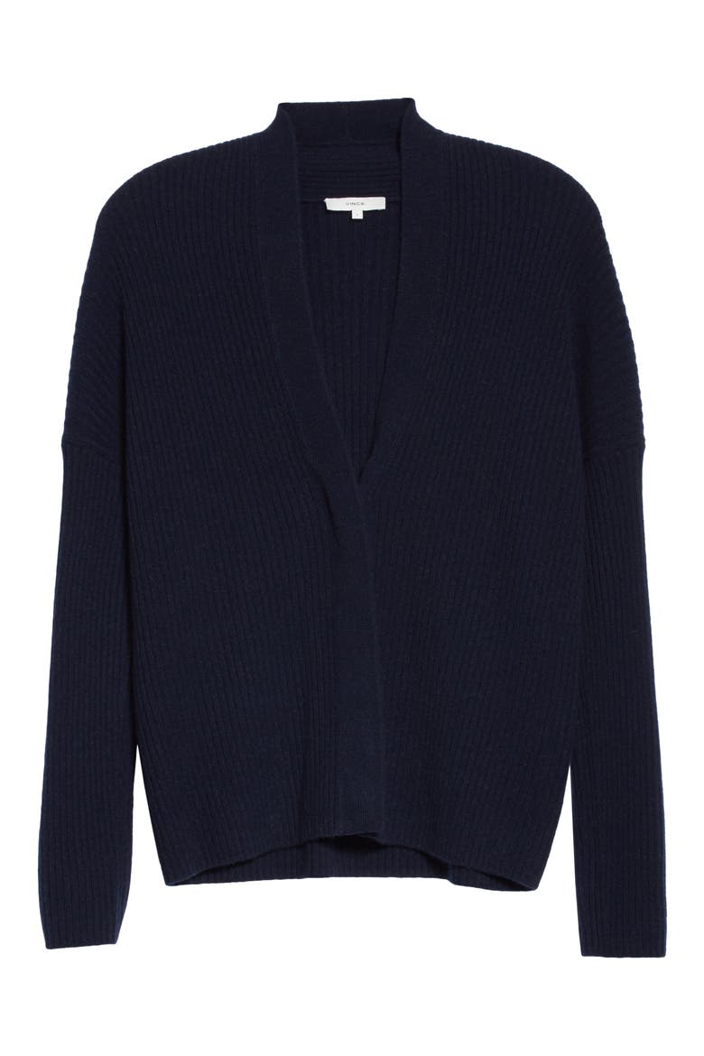 Rib Wool & Cashmere Cardigan, Alternate, color, WAVE CREST