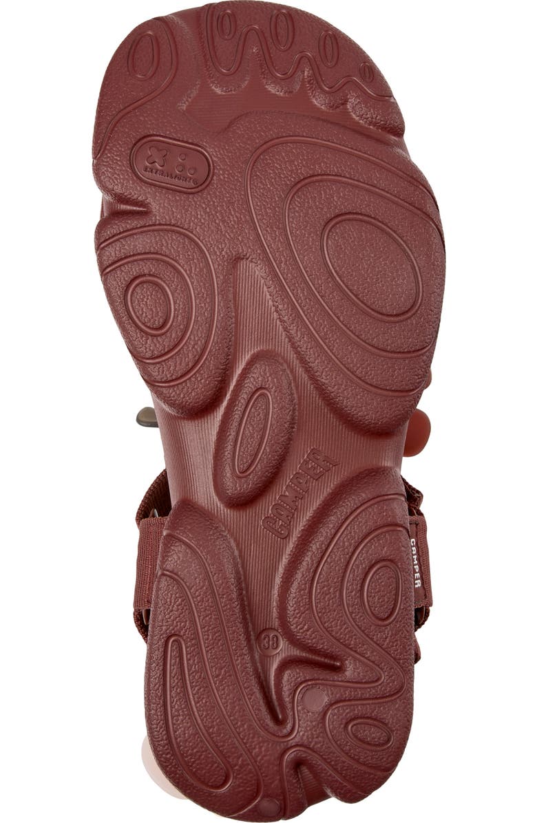 Camper Karst Twins Mismatch Sandal, Alternate, color, Burgundy