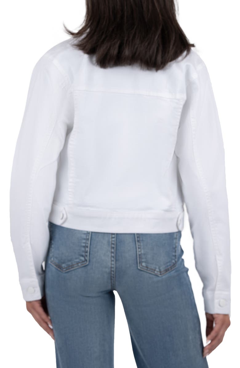 KUT from the Kloth Angela Crop Denim Jacket, Alternate, color, Optic White