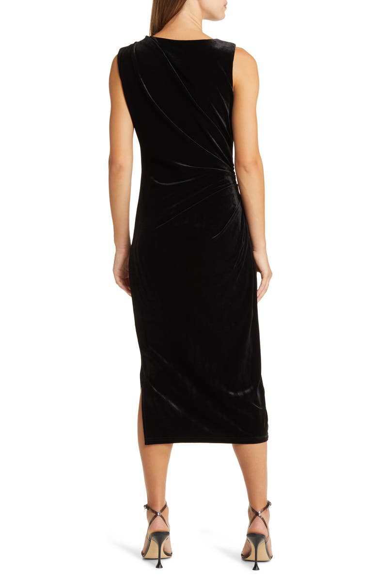 Sam Edelman Ruched Velvet Midi Sheath Dress, Alternate, color,