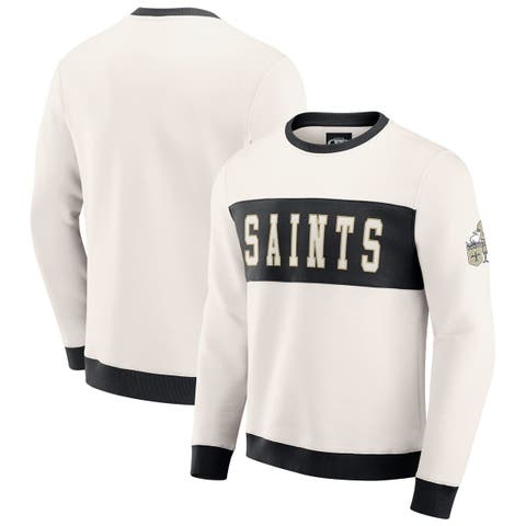 Men's Darius Rucker Collection by Fanatics  Cream New Orleans Saints Colorblock Pullover Sweatshirt