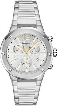 FERRAGAMO Guilloche Quartz Bracelet Watch, 42mm