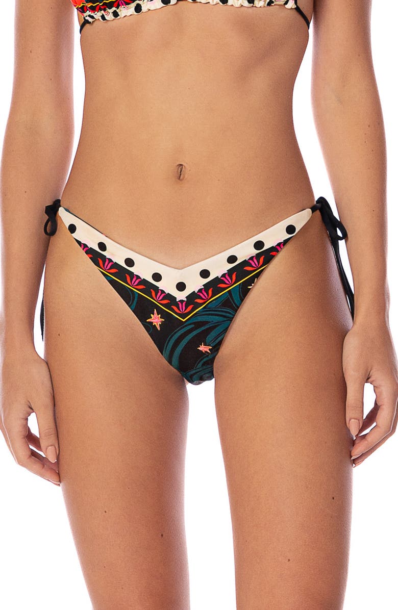 Maaji Flamingo Night Sunshine Bikini Bottoms, Main, color, Black Multi