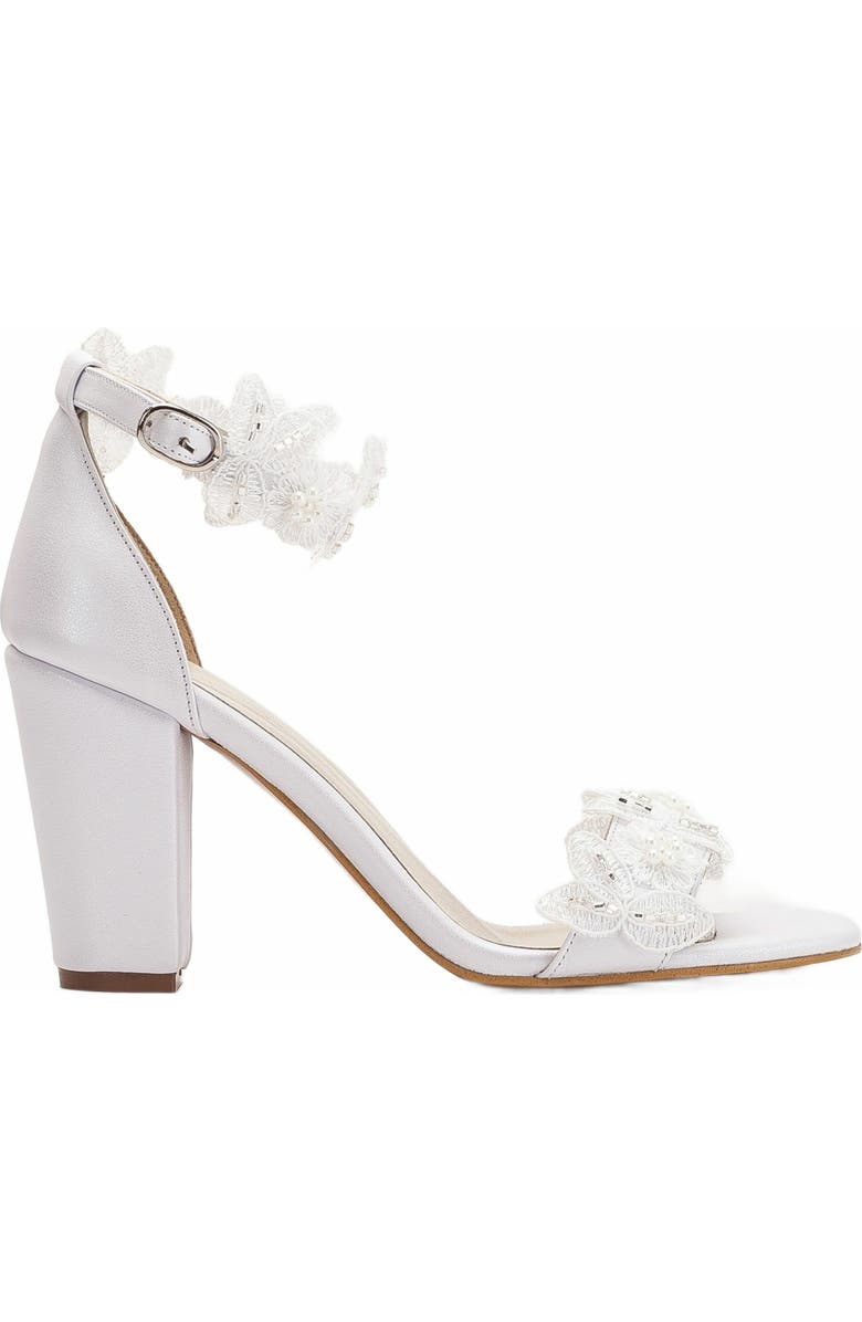 Forever & Always Shoes Vivian Lace Bridal Leather Sandals, Alternate, color, Ivory Leather