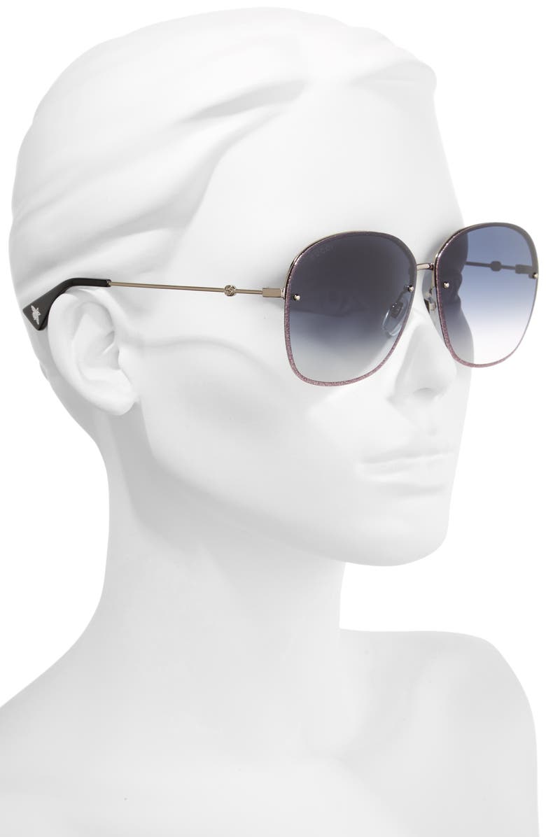 Gucci 63mm Oversize Square Sunglasses, Alternate, color, 