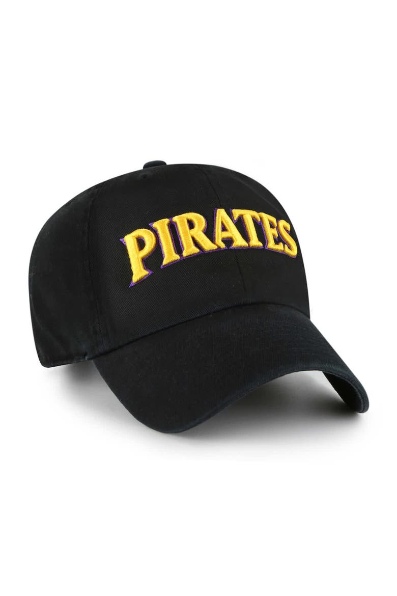 Men's '47 Black ECU Pirates Clean Up Adjustable Hat, Alternate, color, Black