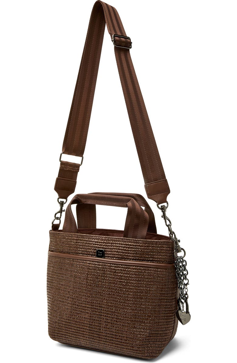 THINK ROYLN Escape Raffia Crossbody Bag, Alternate, color, Espresso Raffia W/ Trim