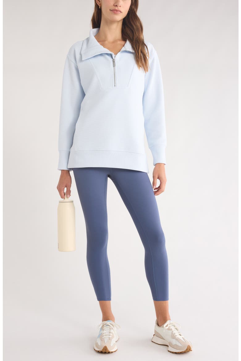 Kickback Ottoman Half Zip Tunic, Alternate, color, BLUE ANCIENT