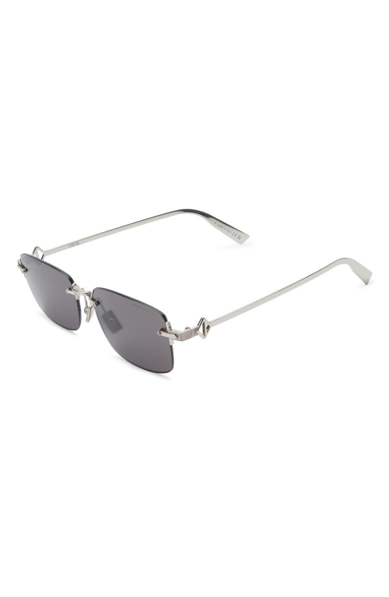 DIOR 'CD Diamond S11U Rectangle Sunglasses, Alternate, color, Shiny Palladium / Smoke